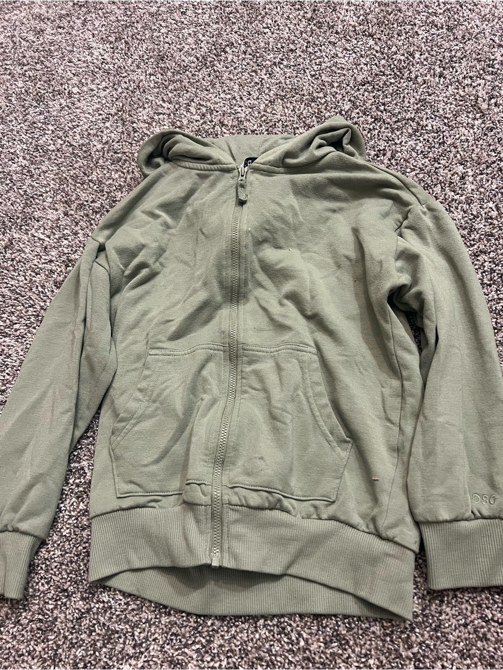 DSG Olive Zip-Up Hooded Sweatshirt for Kids